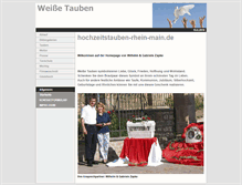 Tablet Screenshot of hochzeitstauben-rhein-main.de